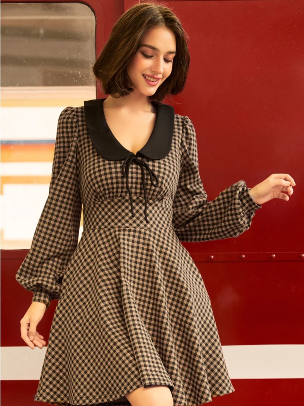 ModCloth Sunday Stroll Fit & Flare Dress in Crème Brûlée